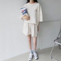 퍼니걸스 1908 스마일 반바지 트레이닝 세트 여성의류