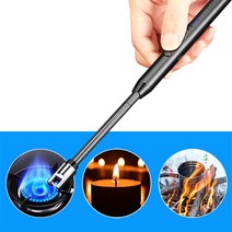 KC인증 캠핑 캔들 주방 토치 USB 플라즈마 점화스틱 전자라이터 충전 배터리표시, 3 블랙