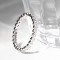 실버 이터니티 레이어드 테니스 프롱세팅 가드 큐빅 라운드 링 반지