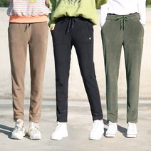 가볍고 따뜻한 플리스 밴딩 여성 겨울바지 편한 배기핏 밴딩바지