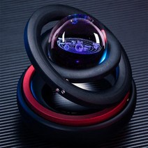 무중력가습기 물멍 불멍 무소음 빗소리 난방텐트 가습기솔라 카 센터 향수 장식 더블 링 서스펜션 갤럭시, 01 black