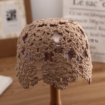 모자 손뜨개 비니 여성 레이스