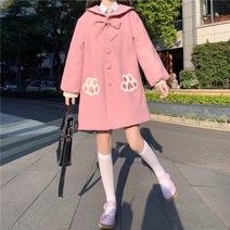 싱글코트옷 학원 무드 오리지널제작 디자인 개성 고양이 발톱 작은 키 마린넥 자수 겹 면 와이드 루즈핏 2677343013