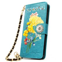 유미폰 FF Spring Flower 손목체인스트랩증정 DIA 5만원권 카드지폐수납 내구성 좋은 다이어리 핸드폰 케이스/갤럭시 J7 2015 케이스 J700