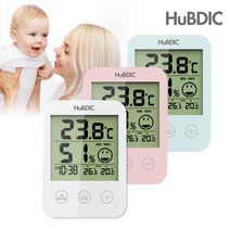 휴비딕 디지털 온습도계 HT-7 시계 아이콘 표시, 3)그레이