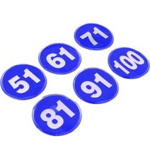 62MM 에폭시 숫자 번호 스티커 51-100 블루 1P 택1, 51