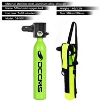 미니산소통 휴대용산소통 소형산소통 05L 미니 스쿠버 탱크 다이빙 장비 수중 호흡 장치 실린더 산소 스노클링, Green