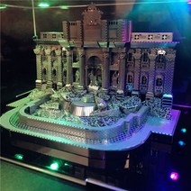 3D 메탈 퍼즐 노트르담 대성당 모형 스마트 입체퍼즐 건축물, 로마 소망지+송구+더스트커버+램프, 1개