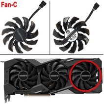 78MM PLD08010S12HH 쿨러 팬 교체 기가 바이트 Radeon RX 5500 5600 5700 XT 그래픽 비디오 카드 냉각 T128010SU, CHINA_Fan C, 03 Fan - C
