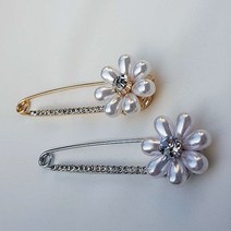 진주 큐빅 꽃 옷핀 브로치 부토니에