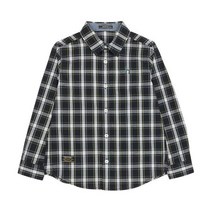 헤지스키즈] 22FW 제이미 체크 셔츠 (HSF12XS11M_NV) 남아 아동 초등 가을 데일리 스쿨룩 카라 남방