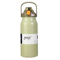주방온수기 냉온수기 1300ML/1700ML 대용량 빨대 보온병 컵 스테인레스 스틸 추위와 뜨거운 보온병 컵 야, 02 Green_01 1700