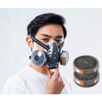 화재용 가스 마스크 방연 화생방 방진마스크 방독면 산업용 호흡용 보호구, C 기본+(필터박스2+필터면4+귀마개2), 30개