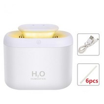 미니 가습기 샤오미 3.3L 오일 아로마 디퓨저 홈 휴대용 USB 공기 초음파 쿨 미스트 스프레이어 컬러 야간 조명 31, WHITE 6면봉, 협력사