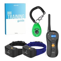 PetSpy P620 강아지 훈련 충격 목걸이 진동 전기 충격 경고음 충전식 및 방수 원격 트레이너 E칼라 4.563.5kg(10140파운드) 4414399723, Two Dogs - Bundle