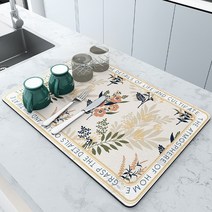 배수 패드 고무 접시 건조 매트 흡수성 배수구 매트 식기 병 러그 주방 플레이스, 05 Orange_03 40x50cm