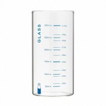 눈금 내열 유리컵 유리잔 350ml 1P 블루