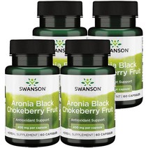 스완슨 아로니아 블랙 초크베리 프룻 400mg 캡슐, 60개입, 4개
