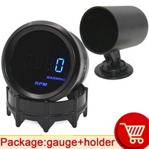 타코메타 타코미터 RPM 게이지 속도 측정기 Hd 52mm 자동차 디지털 0 9999, 게이지 컵 포함