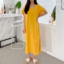 셀러허브 패션 [디자이어로즈] 여성 면 여름 브이넥 플레인 원피스 3color