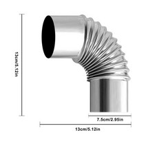 캠핑화목난로 야외 캠핑 목재 스토브 히터 배기 파이프 S moke 90 도 팔꿈치 튜브 60mm 스테인레스 스틸 굴뚝, [01] B