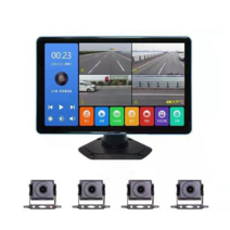HD 화물차 24V 블랙박스 4채널 7인치 1080P 모니터, 7인치 4방향 주차 모니터링 + 64G