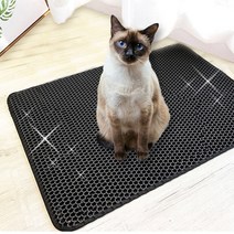 마미편해 푹신한 고양이 사막화방지 모래 벌집 구름 매트 엠보싱형, 시크블랙, 대형 (60*45cm)