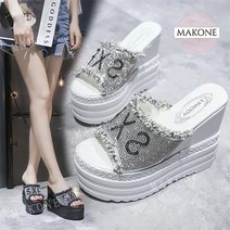 여성통굽슬리퍼 통굽 13CM 다이아몬드 웨지힐 여성통굽슬리퍼