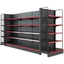 마트 진열장 주문제작 슈퍼 편의점 상품 전시 진열대, 상세이페이지 참고, 화이트 90x40x195 5단 메인x사이드네트