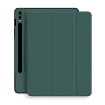 심플리로어 갤럭시탭 S펜수납 북커버 거치대 케이스, 다크그린