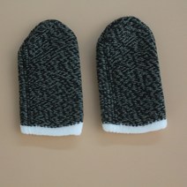 배그골무 스마트폰 조이스틱 엄지장갑 게임골무 카본 구리 탄소 섬유 2개, 실버 섬유-검정색 흰 테두리