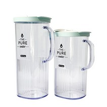 플라코 심플 퓨어보틀 정사각 손잡이 냉장고 물병 2P 세트 1.5L 1.8L, 1.5L (2개세트), 민트