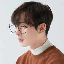 멜라크메 남자 여자 메탈 오각형 레트로 빅사이즈 블랙 안경테