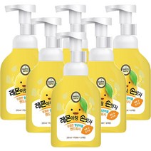 해피바스 레몬이랑 손씻자 버블 핸드워시 옐로우, 6개, 250ml