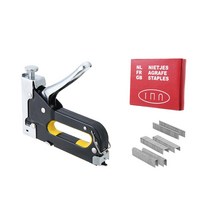 망고테크 3way 멀티 건타카 + 3종 타카핀 각200개씩포함 전선 일자 ㄷ자 T자 U자 다기능 손타카 핸드 총 수동 공업용 타카 스템플러, 3way 다기능 건타카+타카핀3종각200개씩포함