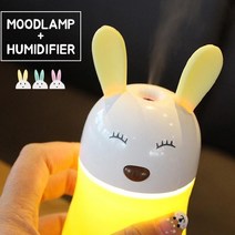 SSuk 토끼 미니가습기 usb 휴대용 자동차가습기 탁상 저소음가습기, 옐로우