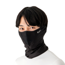 [수이골프 A형] 스포츠 마스크 UV 자외선 차단 얼굴 햇빛가리개 골프 등산 조깅 바이크, A-12 유광 블랙