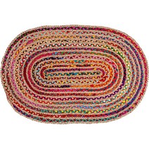 Savi Home Farmhouse 주트 거실용 면 친디 러그 61 x 91.4cm 타원형