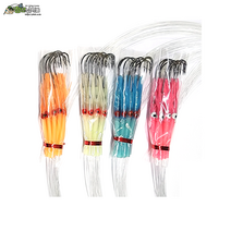 4색 장축광 꼴뚜기 갈치바늘 10개입 선상 채비 루어 낚시 소품, 아이보리, 10개