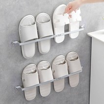 쓰리오브어스 욕실 슬리퍼 거치대 다용도 수건걸이, 대형 1개 + 대형 1개, 화이트