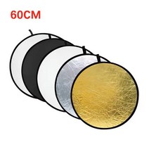 직경 24 인치 60cm 조명 반사판 휴대용 접이식 라운드 사진/스튜디오용 사진 반사판, [02] 60cm5in1