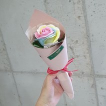 바나나스푼 무지개장미 한송이 파스텔 빅로즈, 인디핑크