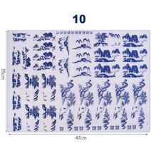도자기전사지 전사지 제작 꽃무늬 도자기 세라믹 점토 전송 종이 언더 글레이즈 꽃 파란색과 흰색 데칼 DIY, 10 10