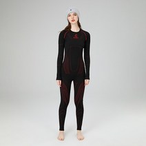 보드복 스키복 New Ski Thermal Underwear Women Winter Cycling Warm Tights Compression Quick Drying Li, 02 Black_02 M