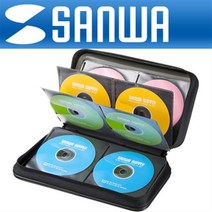 SANWA CD/DVD 세미하드 케이스(96매)/FCD-WL96BK/흠집방지/정전기 고급 부직포/더블 오픈 타입의 지퍼/휴대및 운반이