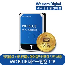 웨스턴디지털 정품 재고보유 WD Blue WD10EZEX 1TB 데스크탑 PC 컴퓨터 하드디스크 HDD, 웨스턴디지털 정품 WD Blue WD10EZEX 1TB
