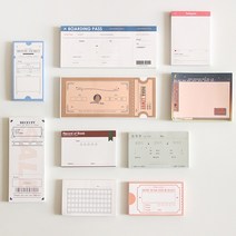 레트로감성 특이한메모지 떡메모장 영수증컨셉 인스타다꾸 학교행정실, 놀이공원티켓떡메