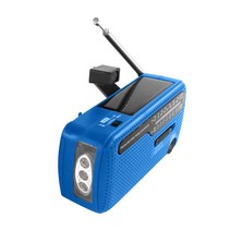 수동+태양 에너지 생성 비상전원 라디오 블루투스 스피커 AM/FM/SW1/SW2, 푸른