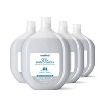 Method 젤 손 비누 리필 Waterfall 재활용 병 34 Fl Oz(4개 팩), 무료 + 클리어_34 Fl Oz(4개 팩)