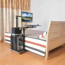 침대 모니터암 사이드 테이블 거치대 재택 영상시청, 902 흰 꽃